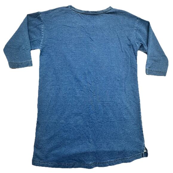 J.Jill Pure Jill Indigo Womens Large Dress Denim Chambray Blue 3/4 Sleeve - Picture 9 of 9